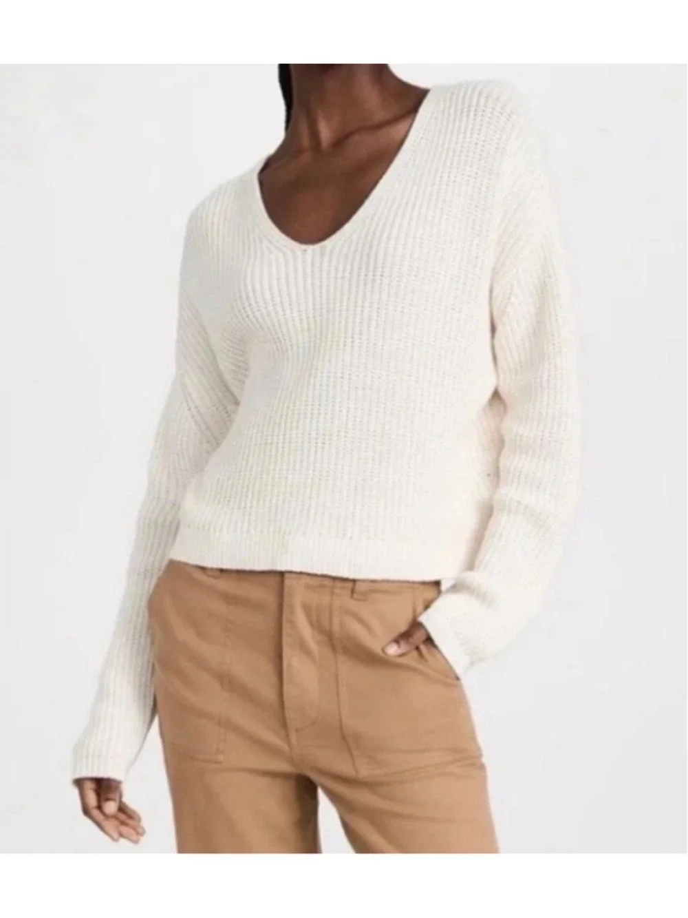 NWT Jenni Kayne Cropped Cabin Sweater XL Ivory